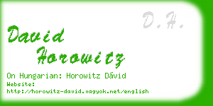 david horowitz business card