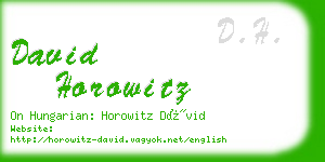 david horowitz business card
